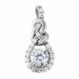 Classic Touch Elegant Event Multi-Diamond Love Knot Pendant
