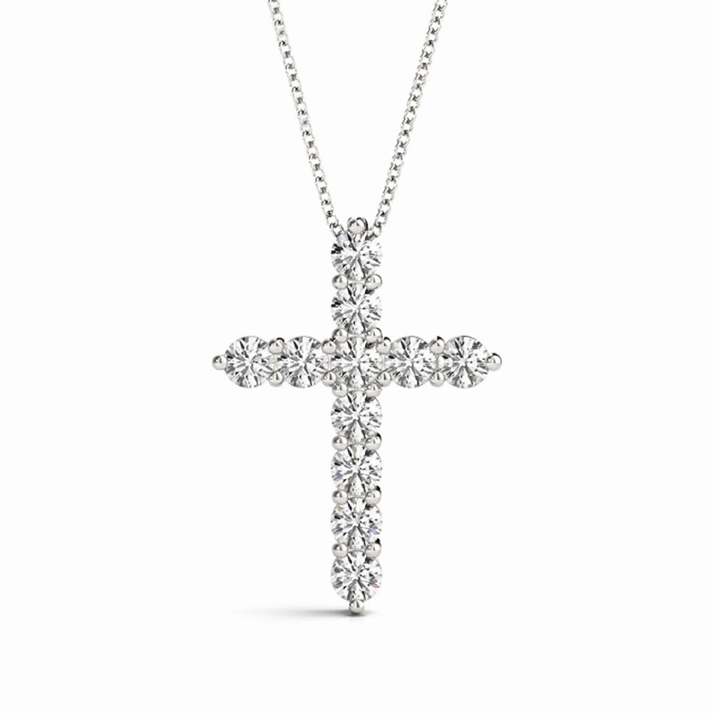 Multi-Diamond Religious Cross Pendant High-Quality Style