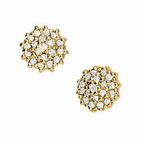 Dainty Accent Stunning Ornament Multi-Diamond Round Cluster Earrings