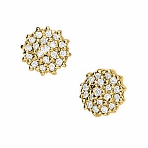 Dainty Accent Stunning Ornament Multi-Diamond Round Cluster Earrings