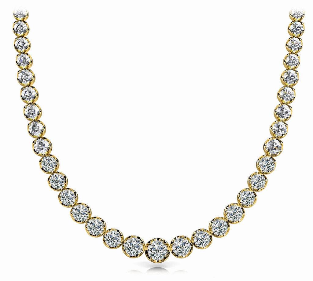 Bold Choice Relaxed Style Multi-Diamond Round Graduated Necklace