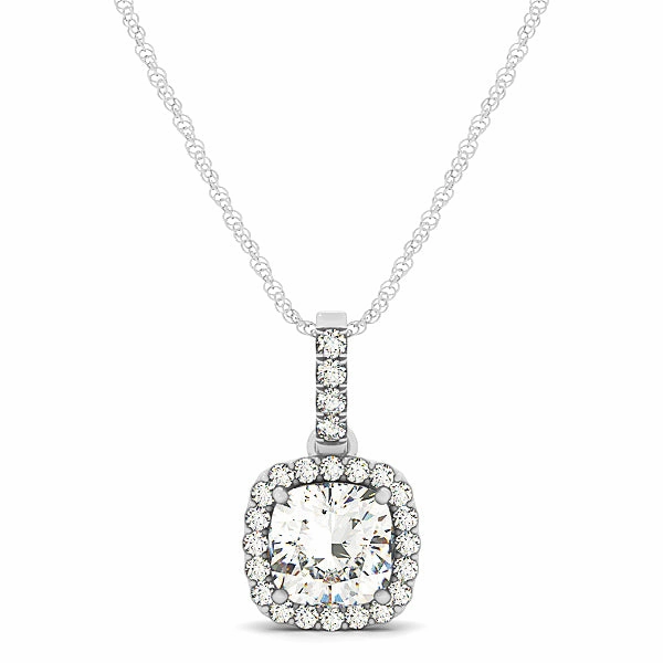 Polished Look Bohemian Charm Multi-Diamond Round Halo Pendant