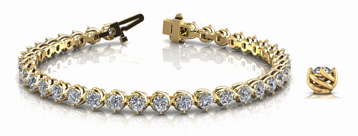 Unbridled Combinations Multi-Gold Diamond Tennis Bracelet | 57 Round Stones