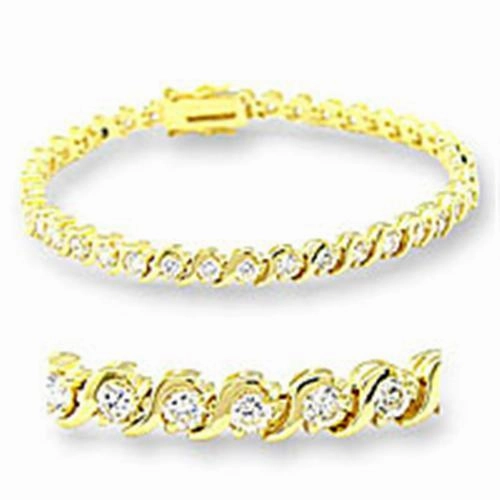 Innovative Style Indelible Amalgamations 47204 - Gold Brass Bracelet with AAA Grade CZ  in Clear