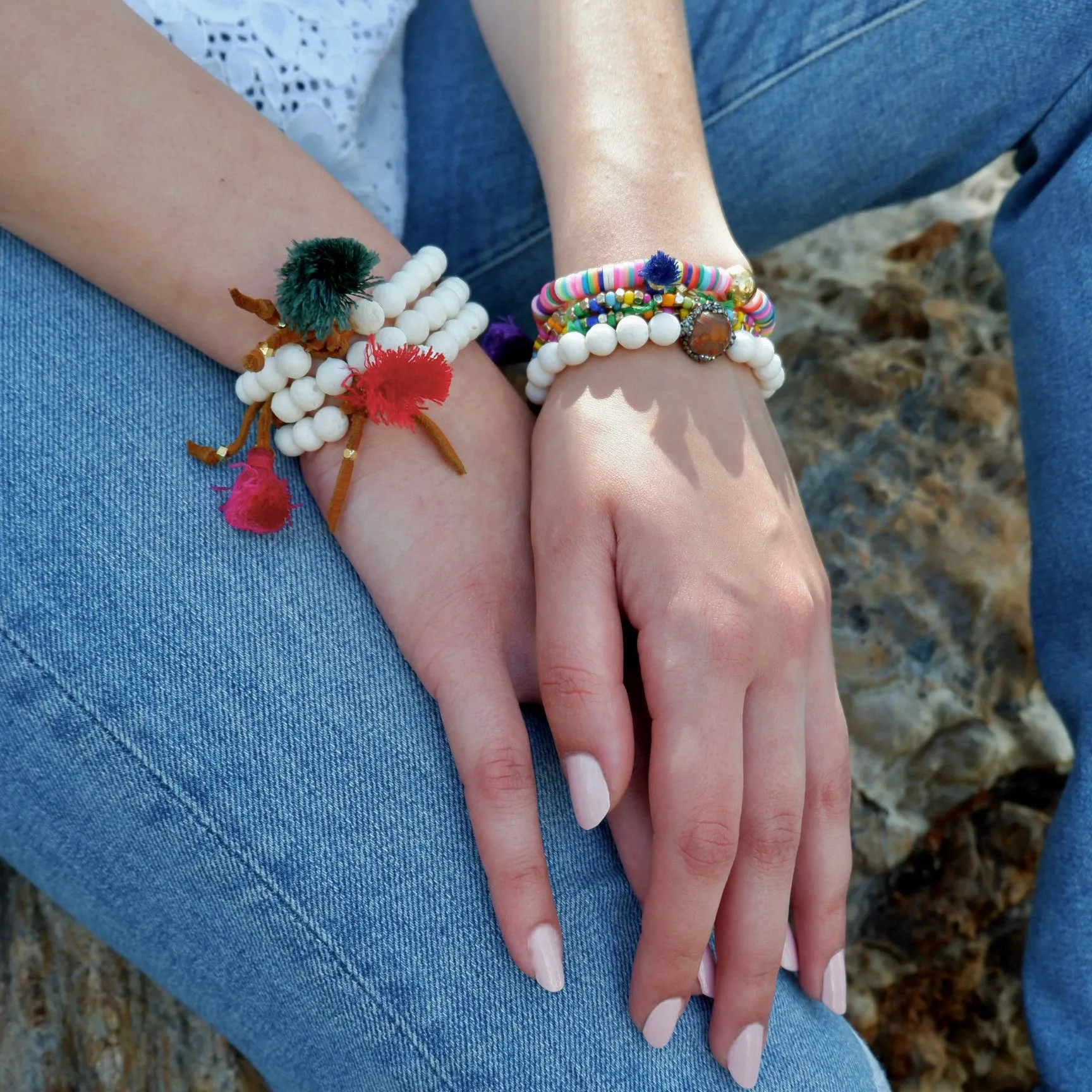 my white lava rocks bracelet