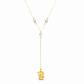 Event Ready Retro Detail My Bible 18K Gold Plated Sterling Silver Crystal Y Drop Cross Religious Medallion Necklace