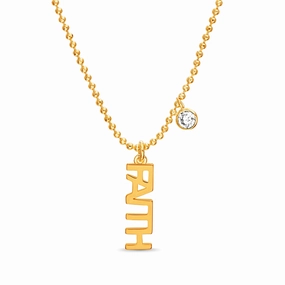 My Bible 18K Gold Plated Sterling Silver Cubic Zirconia Polished "Faith" Dangle Necklace Affordable Item Gift For Him