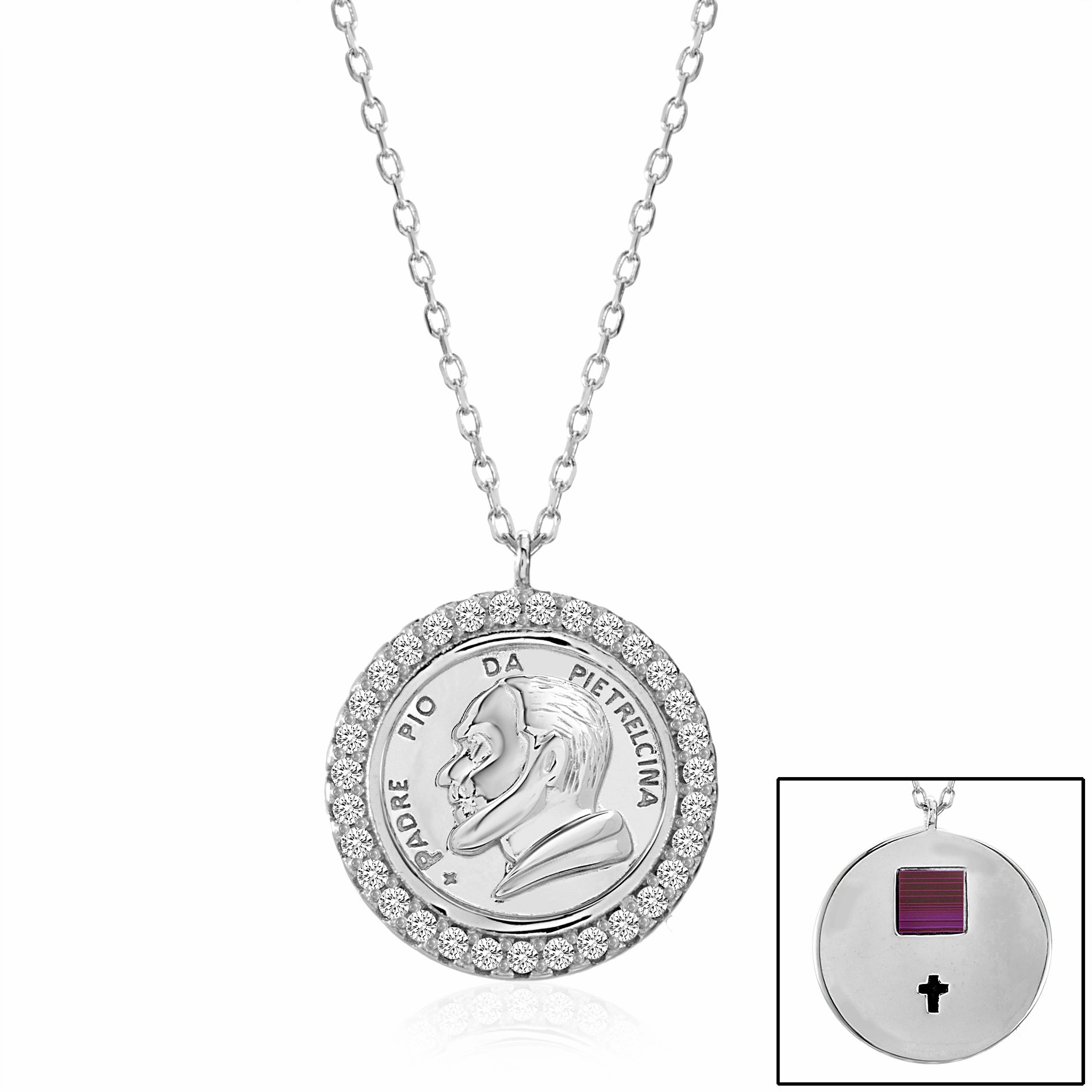 Distinctive Style My Bible Brass Cubic Zirconia Religious Medal Jerusalem Nano Bible Necklace