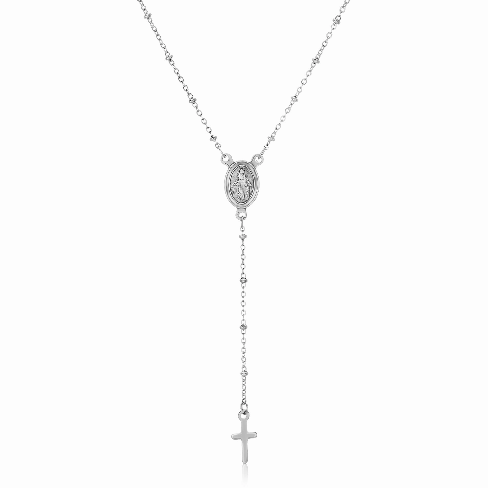 Trendy Accessory My Bible Stainless Steel Rosary Necklace with 1.5mm Beads