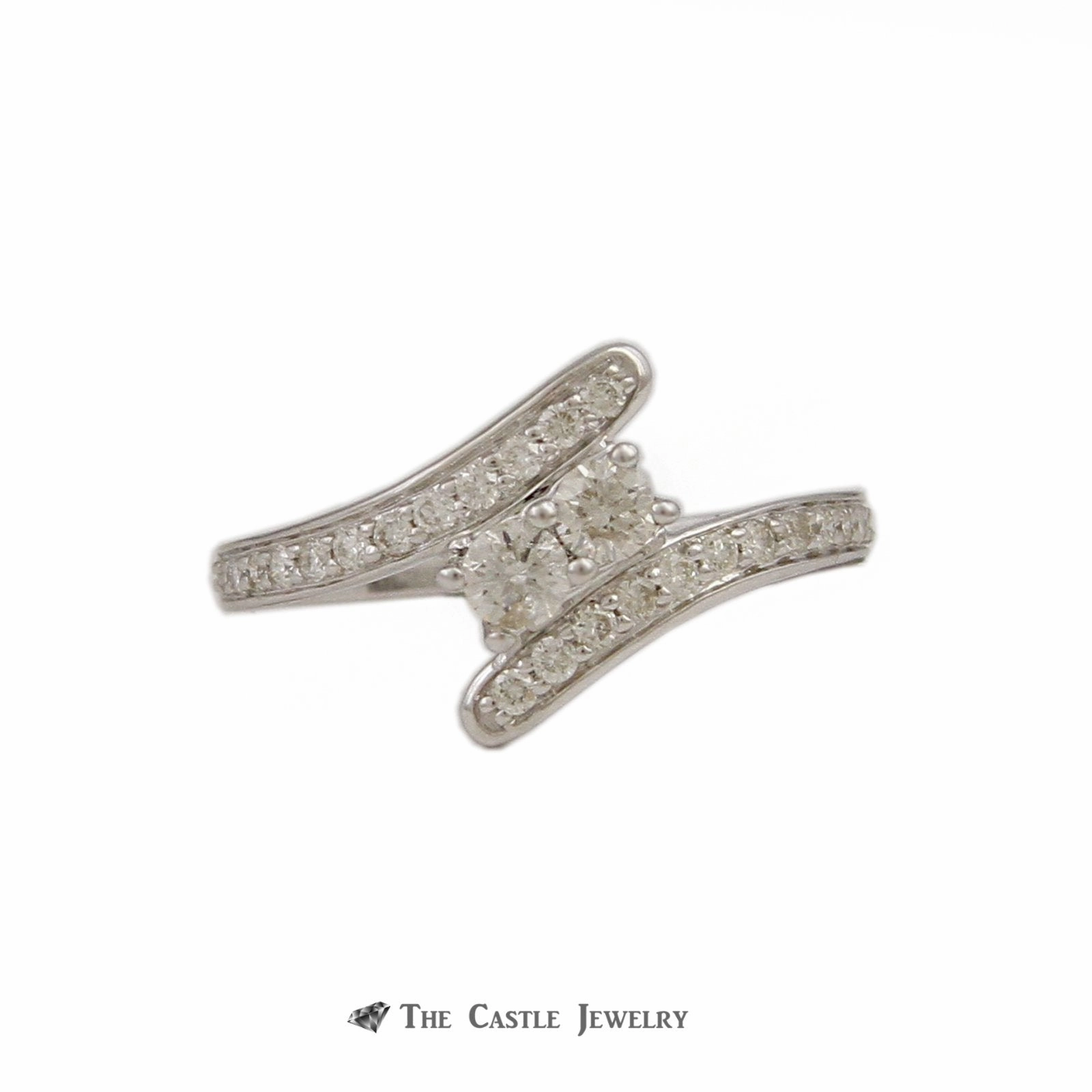 My True Love, My Best Friend 2 Round 1/2cttw Diamond Ring in 14K White Gold Iridescent effect Ornate Accessory