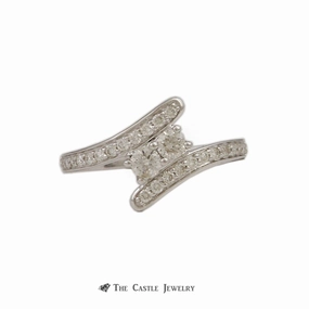 My True Love, My Best Friend 2 Round 1/2cttw Diamond Ring in 14K White Gold Iridescent effect Ornate Accessory