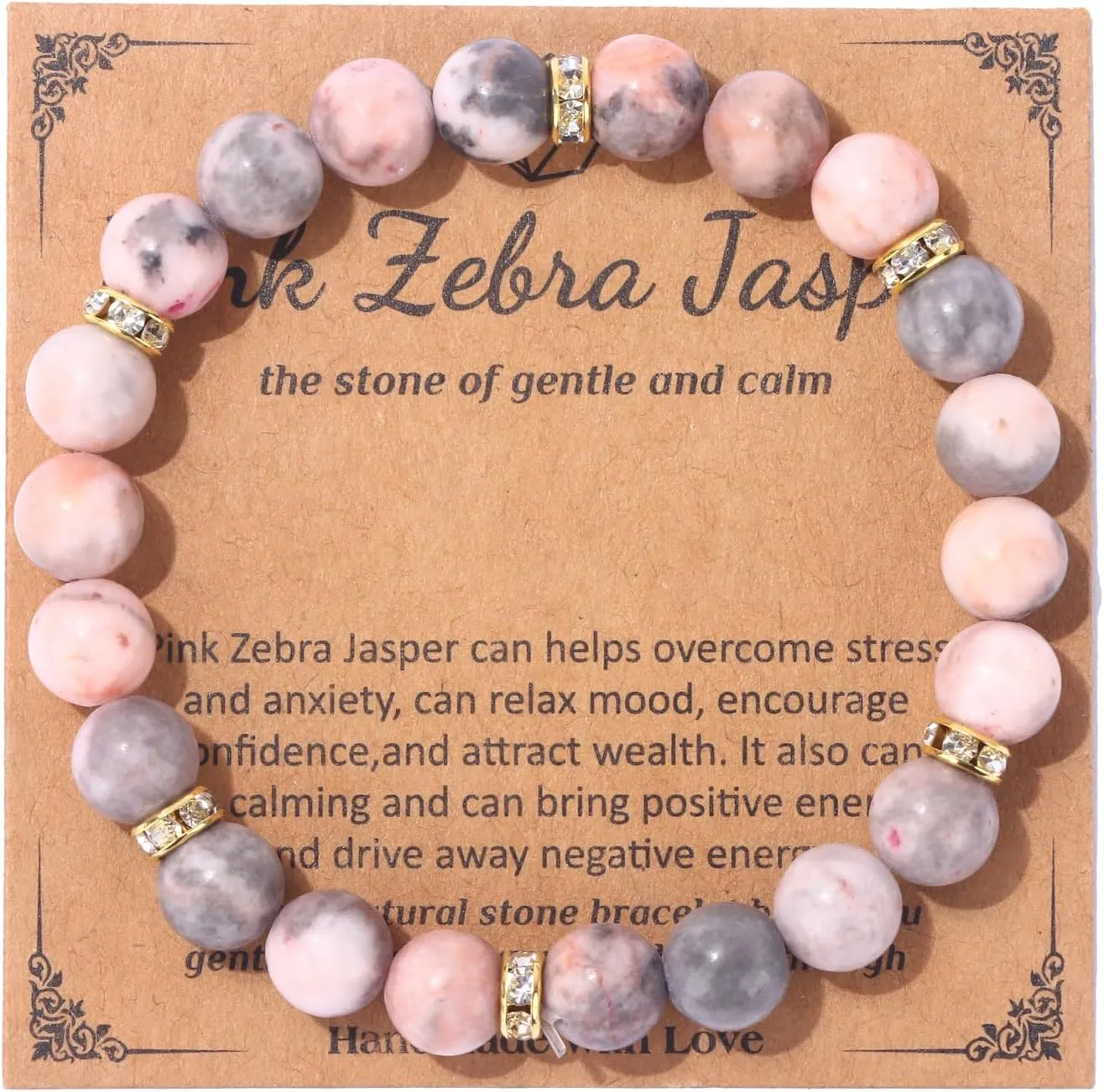 Natural Crystal Bracelets for Women Men 8mm Semi-Precious Gemstone Beaded Bracelets Adjustable Round Gemstone Bracelets Jewelry Gifts