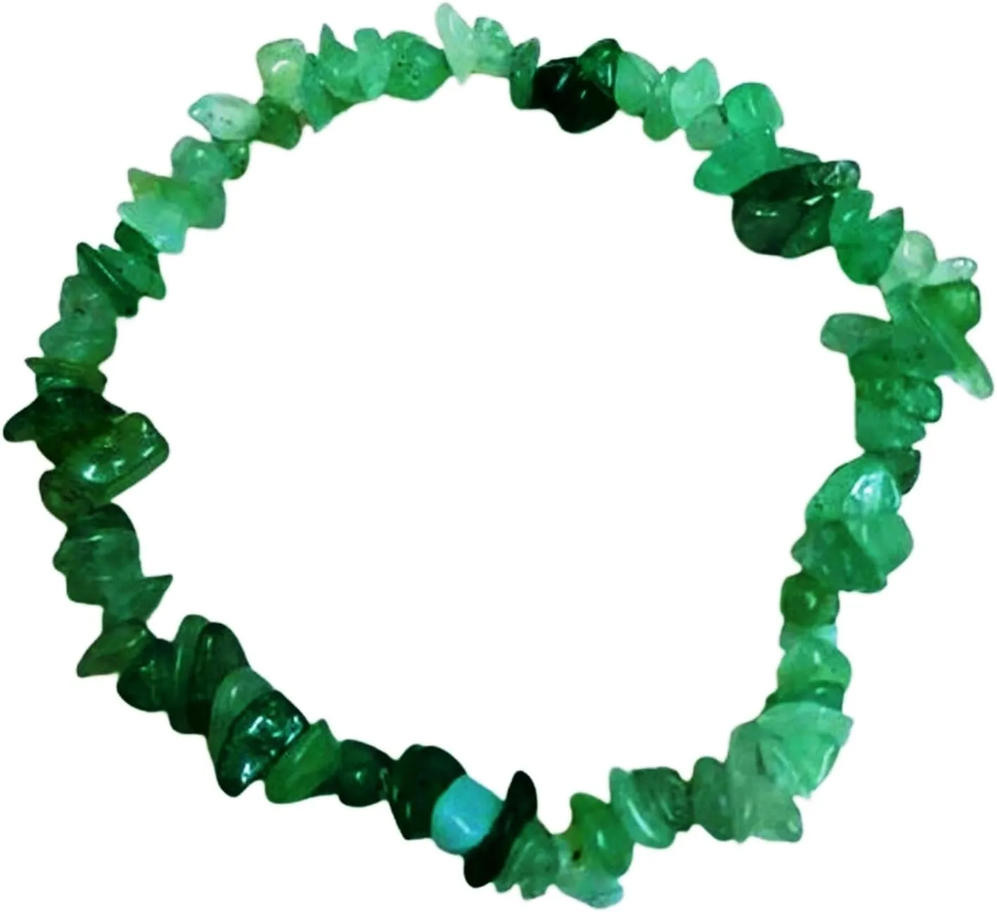 Natural Green Aventurine 4-7mm Nugget Chips Shape Rough Cut Beads Stretchable Bracelet for Men & Women.|HS_Stbr_03672