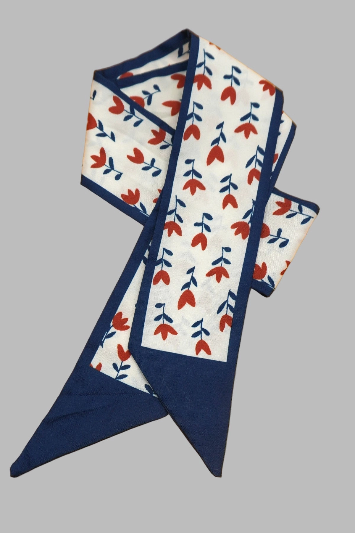 One Of A Kind Item Navy Floral Twilly Scarf Wrap