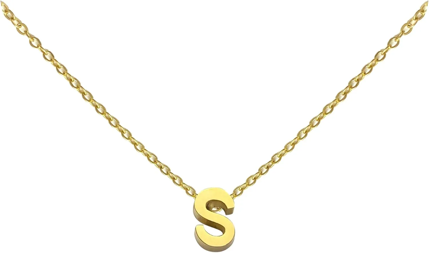Necklaces For Women Initial Necklaces Letter Necklace Gold Silver Plated A-Z Pendant Titanium Necklace For Women