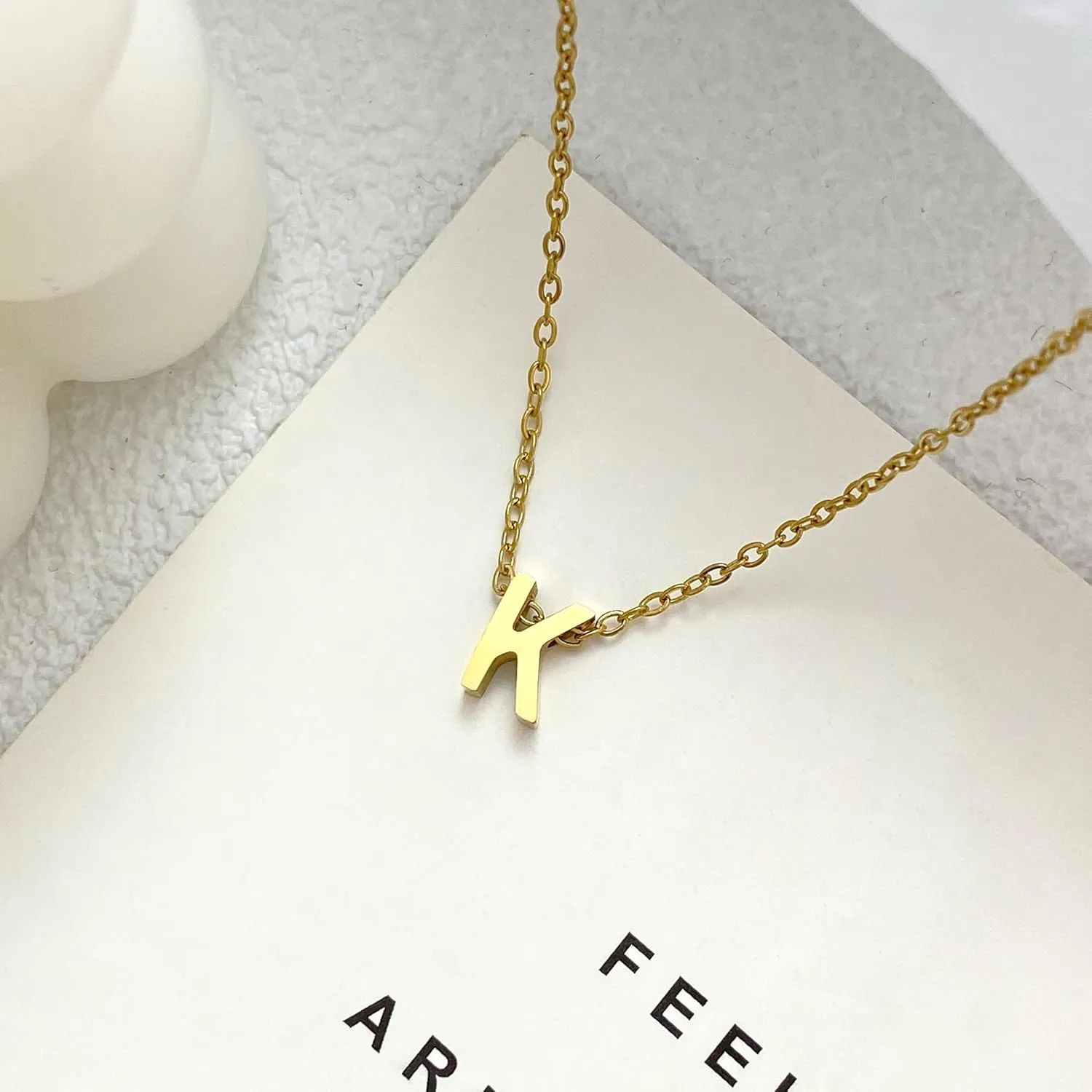 Necklaces For Women Initial Necklaces Letter Necklace Gold Silver Plated A-Z Pendant Titanium Necklace For Women