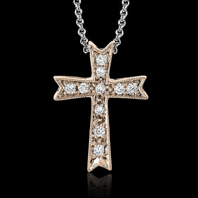 ZP151 Cross Pendant in 14k Gold with Diamonds Marvelous Adornment