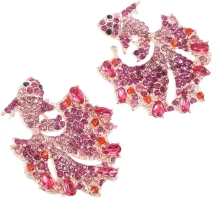 NOLITOY 1Pair Exaggerated Rhinestone Statement Drop Earrings Vintage Inspired Dangle Jewelry for Women for Parties and Daily Wear Retro Charm with Modern Elegance