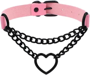 Novelty Gothic Punk Choker Necklace for Women Goth Pu Leather Adjustable Hip Hop Costume Cosplay Collar Choker