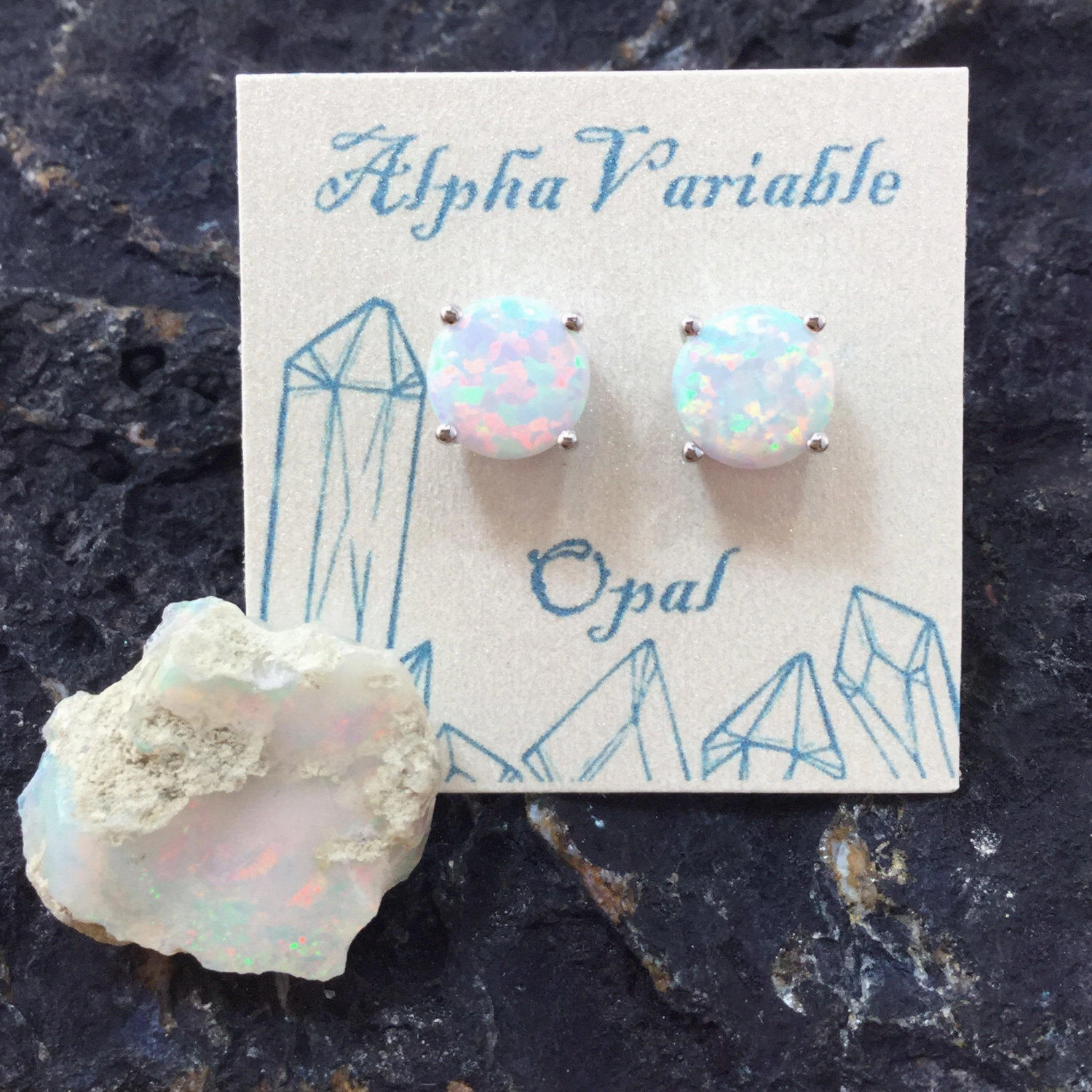 Minimalist Decor Opal Earrings