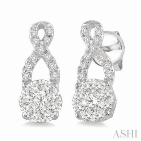 1/2 ctw Lovebright Round Cut Diamond Earrings in 14K White Gold Outdoor Style Holiday Ready