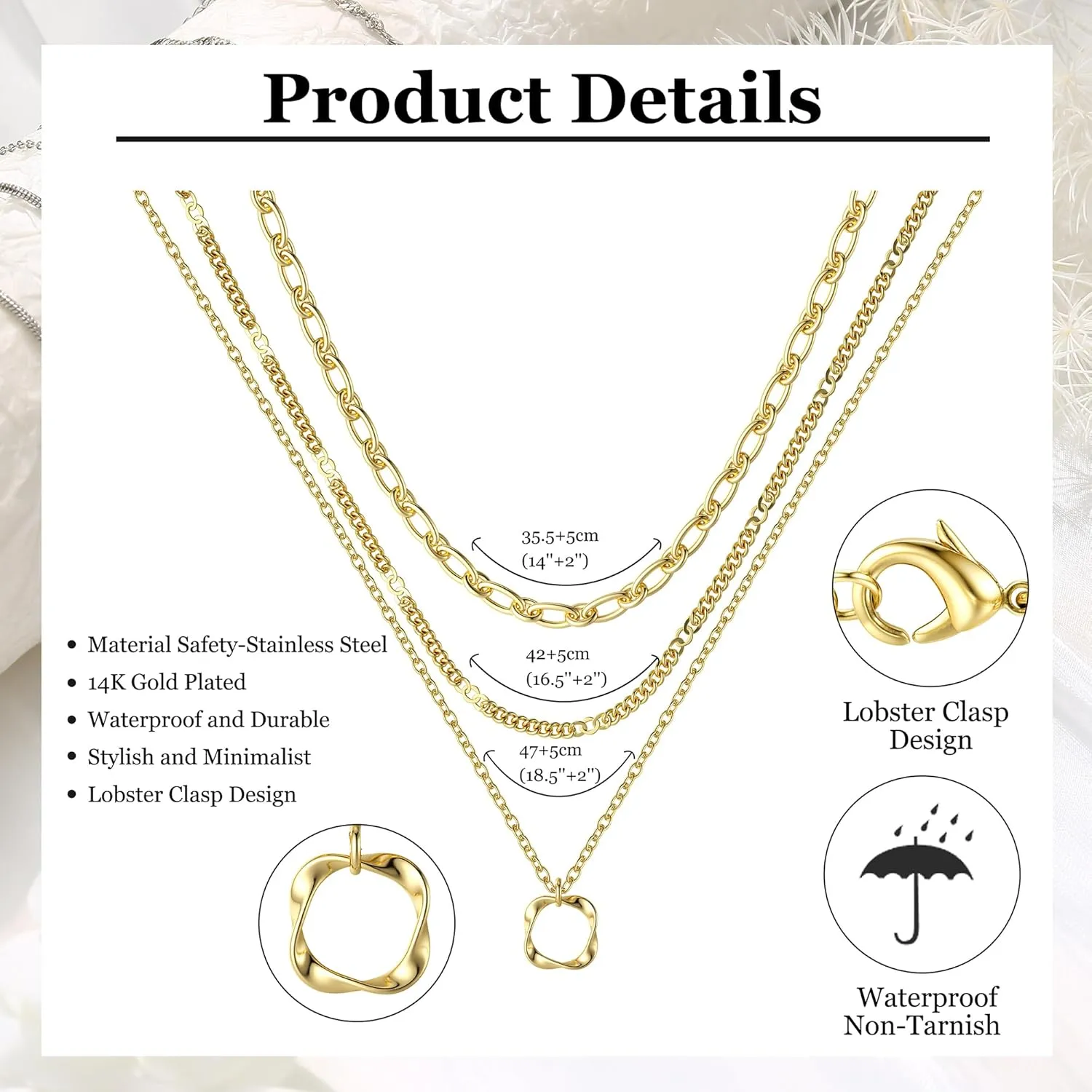 ORAZIO Layered Necklaces for Women,14K Gold Plated/Silver Stacked Necklaces for Women,Dainty Pearl Paper Clip Chain Pendant Choker Necklace Set Cute CZ Stackable Womens Necklaces Trendy Gold Y Necklace Jewelry Set Gift