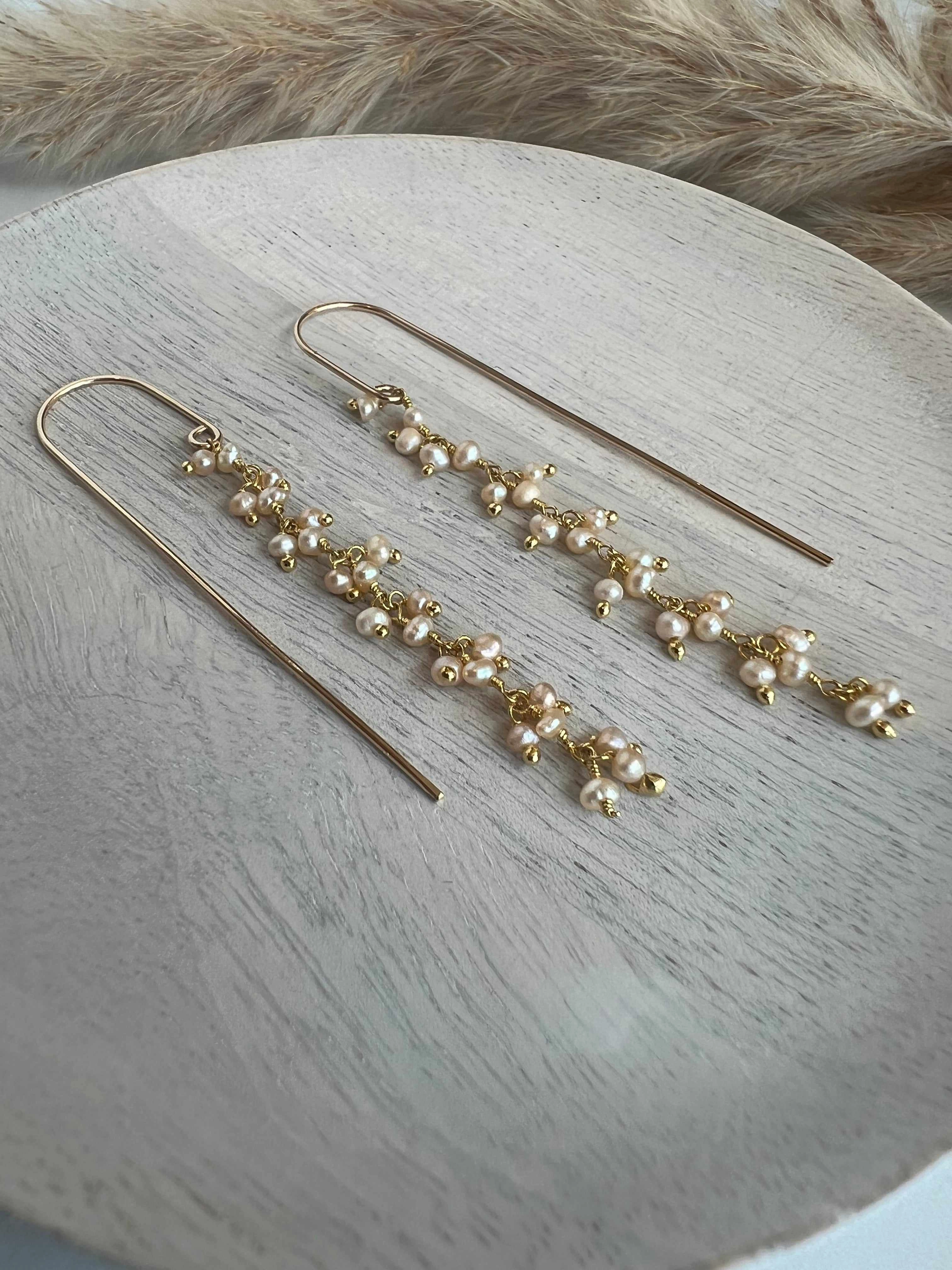 Exquisite Accessory Pearl Cluster Threaders