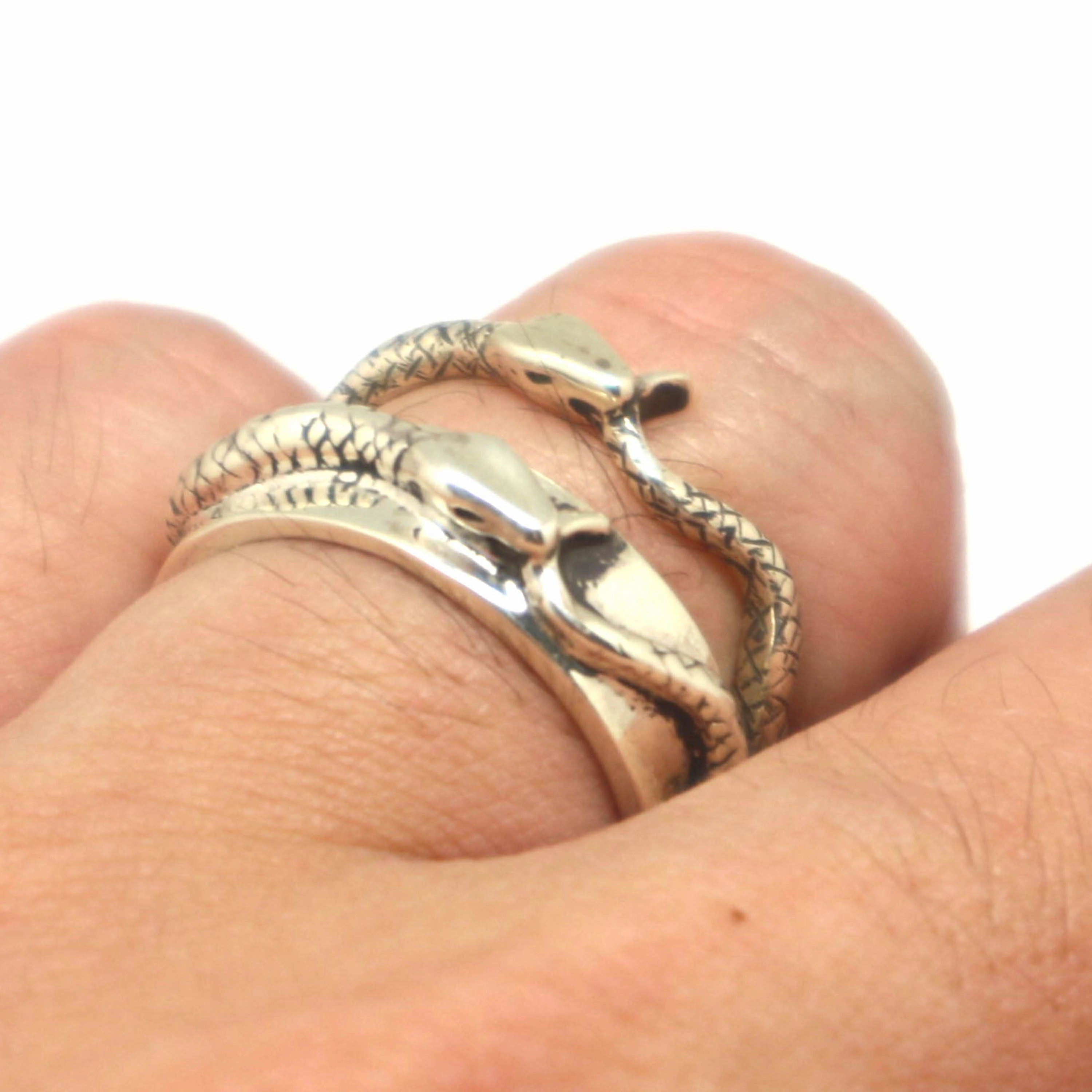 Ouroboros Snake Promise Ring for Couple Balanced Design Custom Trinket