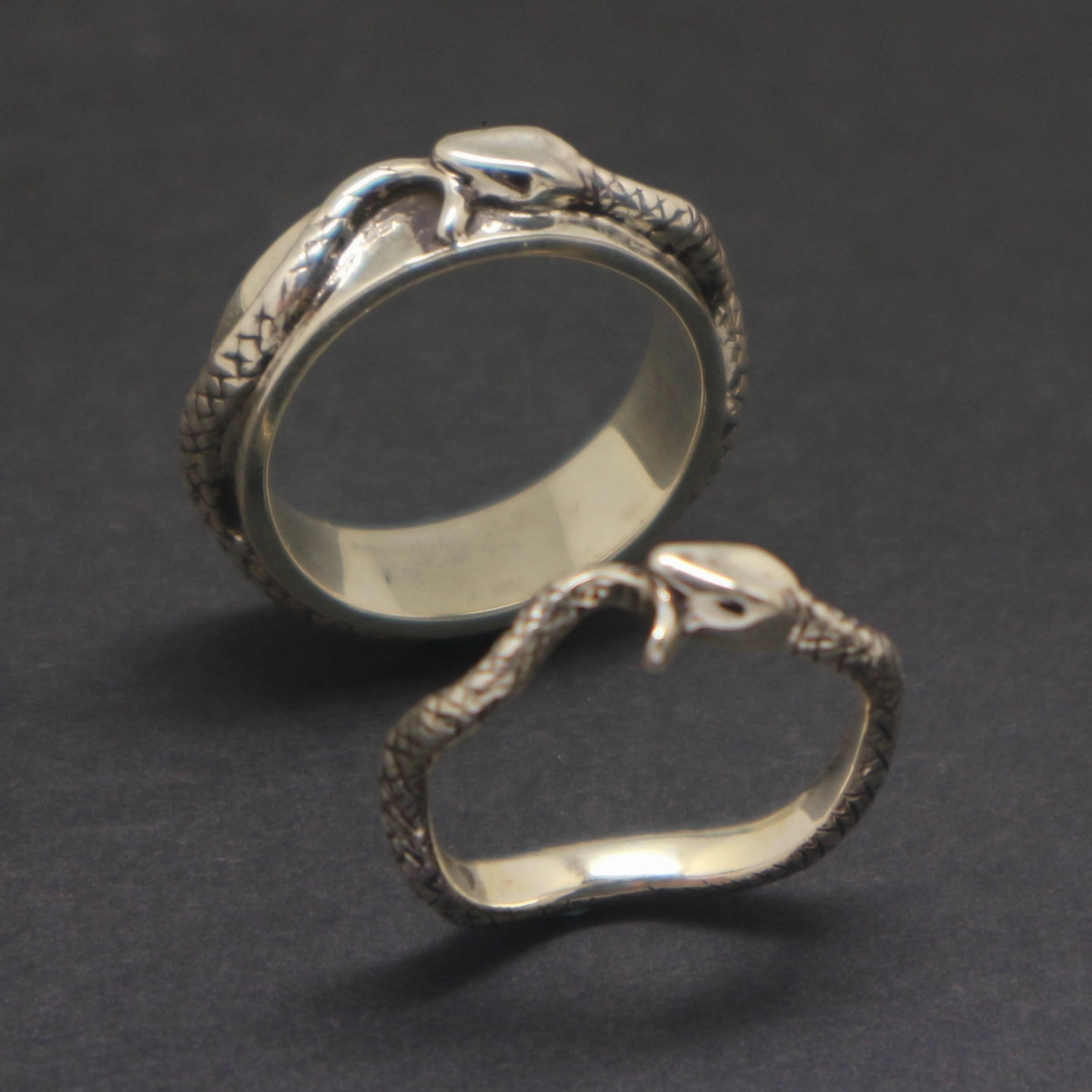 Shiny Effect Ouroboros Snake Promise Ring for Couple