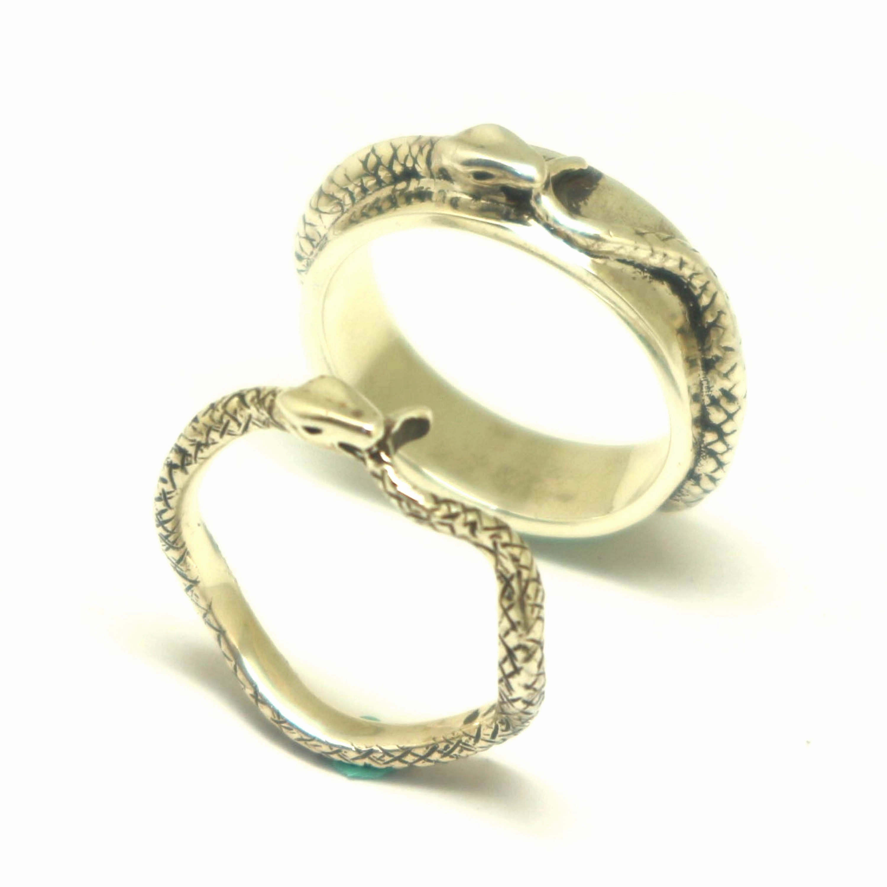 Custom Adornment Classic Sign Ouroboros Snake Promise Ring for Couple