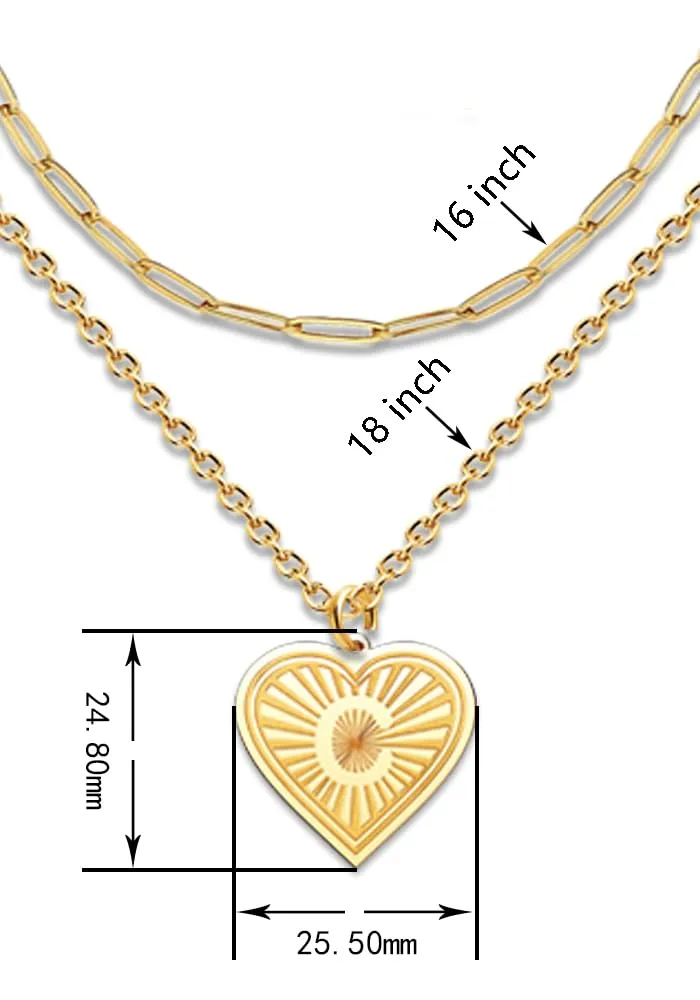 Over Layering Necklaces for Women Heart Silver Letter A Initial Necklaces for Women Gold Layered Necklaces for Women Jewelry Gifts