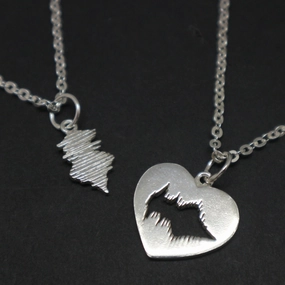 Versatile Accessory Personalized Soundwave Voice Recording Necklace