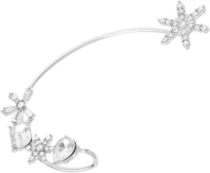 PartyKindom Sparkling Snowflake Ear Cuff Hook Earrings Fashion Jewelry for Women's Daily Wear