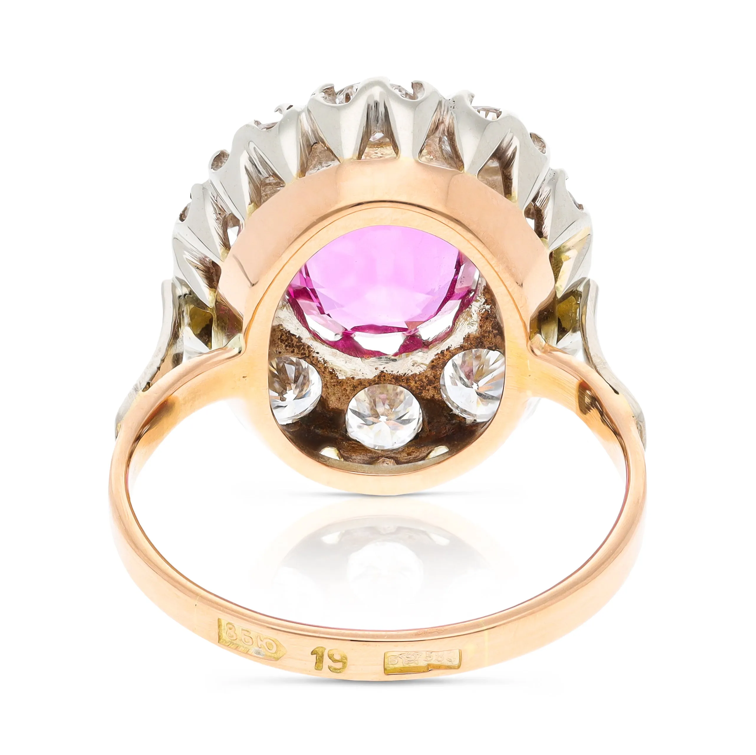 Payment 3. Vintage pink sapphire & diamond cluster cocktail ring