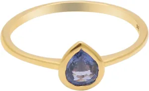 Pear Shape 14k Yellow Gold Ring Sapphire Statement Ring Blue Stone Wedding Ring Minimalist Gold Jewelry Tiny Girls Ring Mother Jewelry Christmas Gift