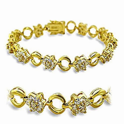Precious Keepsake 415506 - Gold Brass Bracelet with AAA Grade CZ  in Clear