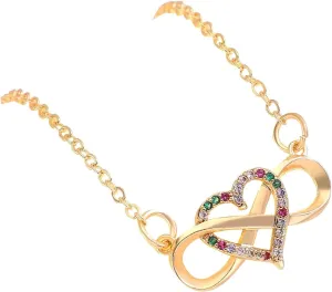 Pearls Necklace Set Infinite Cold Style Versatile Necklace Jewelry For Women Heart Shaped Necklaces for (D, One Size)