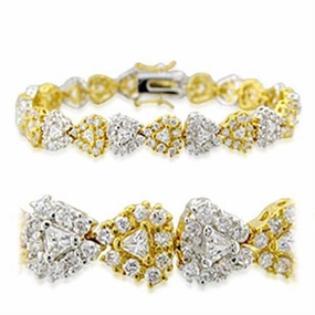 Outstanding Element Traditional Sight 23711 - Gold Rhodium Brass Bracelet with AAA Grade CZ  in Clear