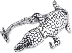 Personalised Lizard Charm Bracelets Stainless Steel Animal Lizard Charm Bracelets for Men Cool Rock Accessory Jewelry