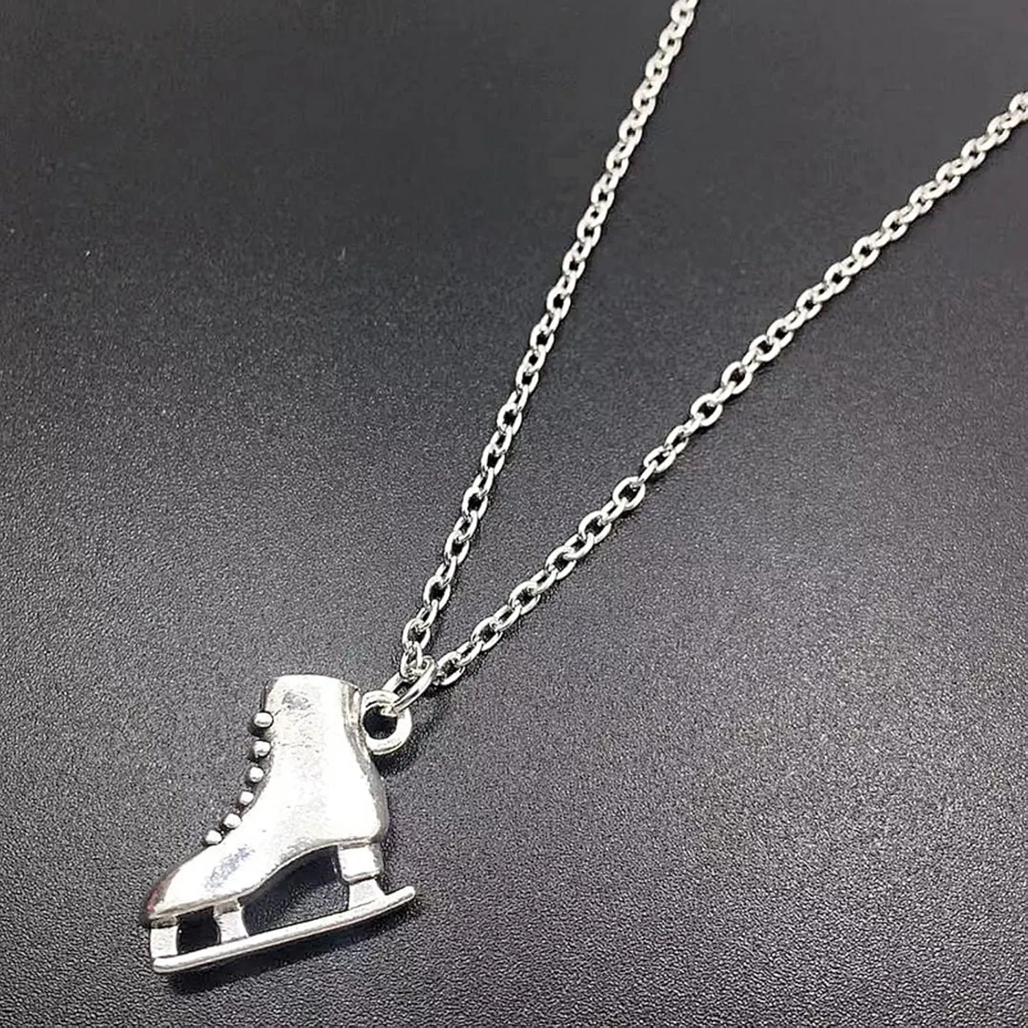 Personalized Funny Skater Earrings Necklace Ice Skate Pendant Sport Athletic Charm Jewelry Skating Dangle Earrings