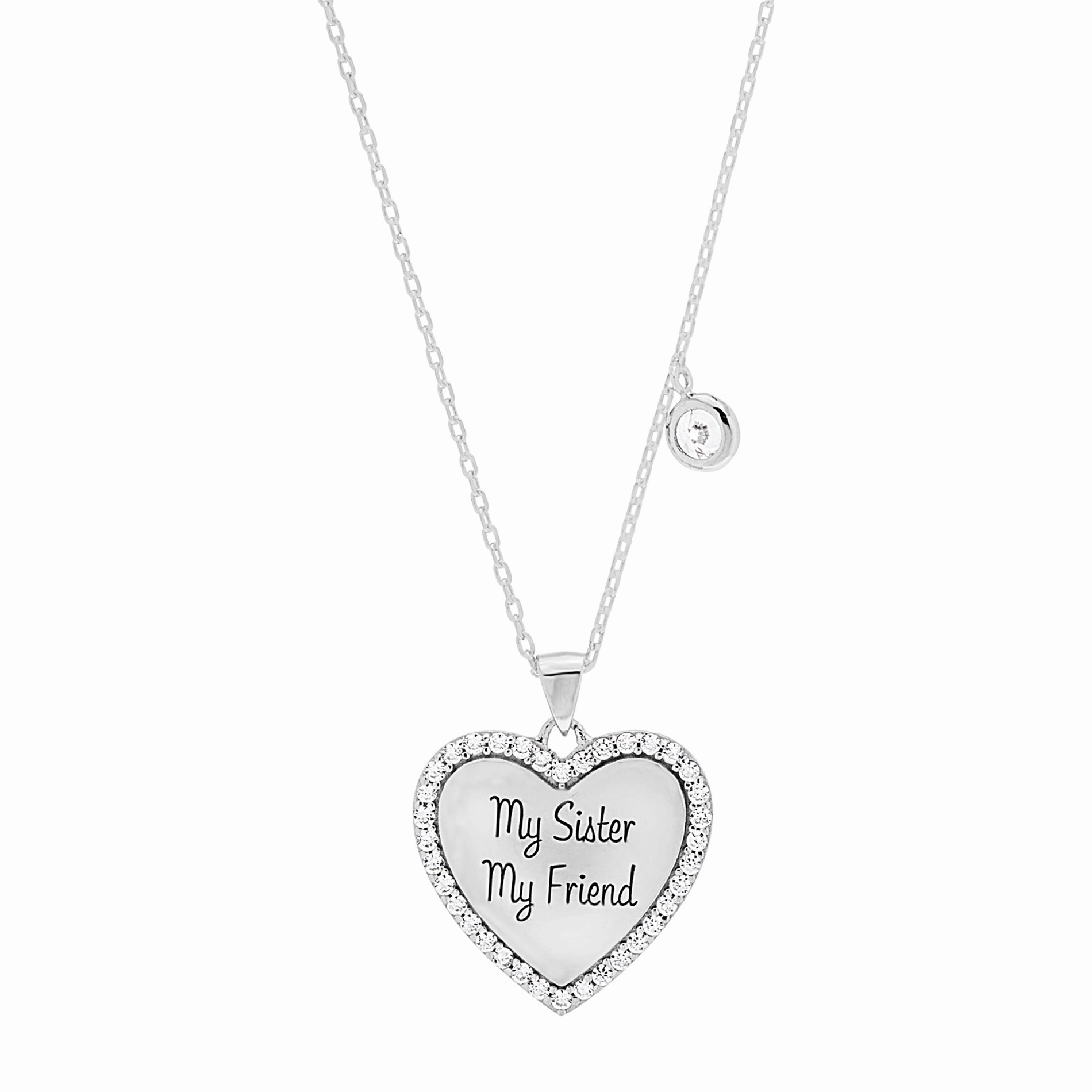 Affordable Present Lesa Michele Cubic Zirconia Heart Inspirational Necklaces