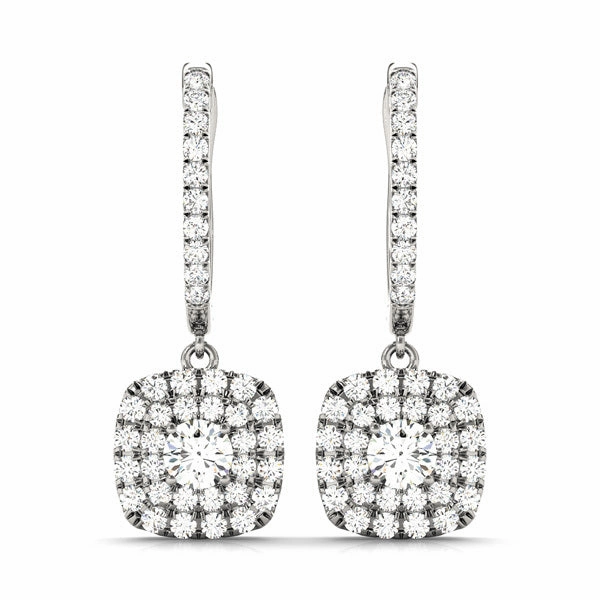 Lightweight Adornment Round Diamond Halo Earring Set