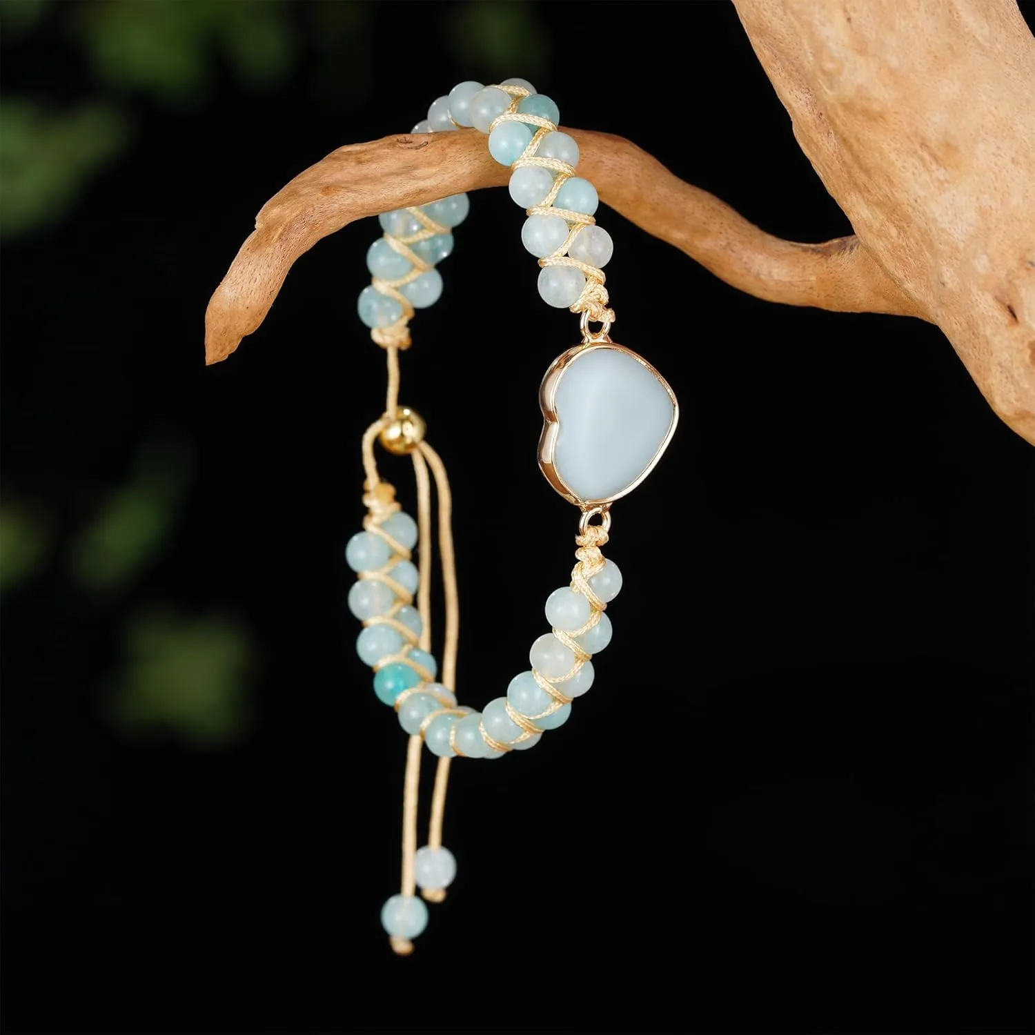 Plumiss Women Boho Handmade Natural Stone Crystal Leather Bead Wrap Bracelets Collection