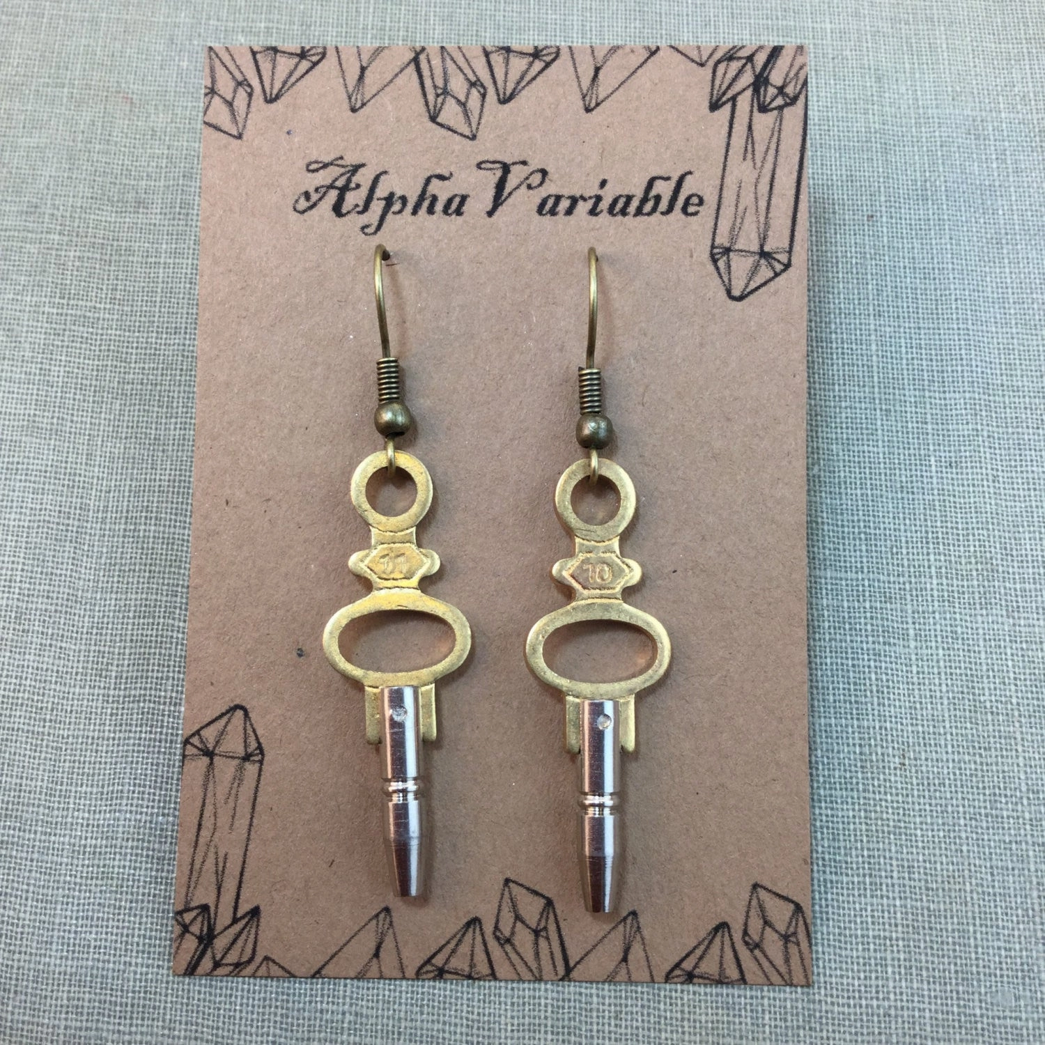 Pocket Watch Winding Key Earrings Safe Accessory Lustrous Embellishment