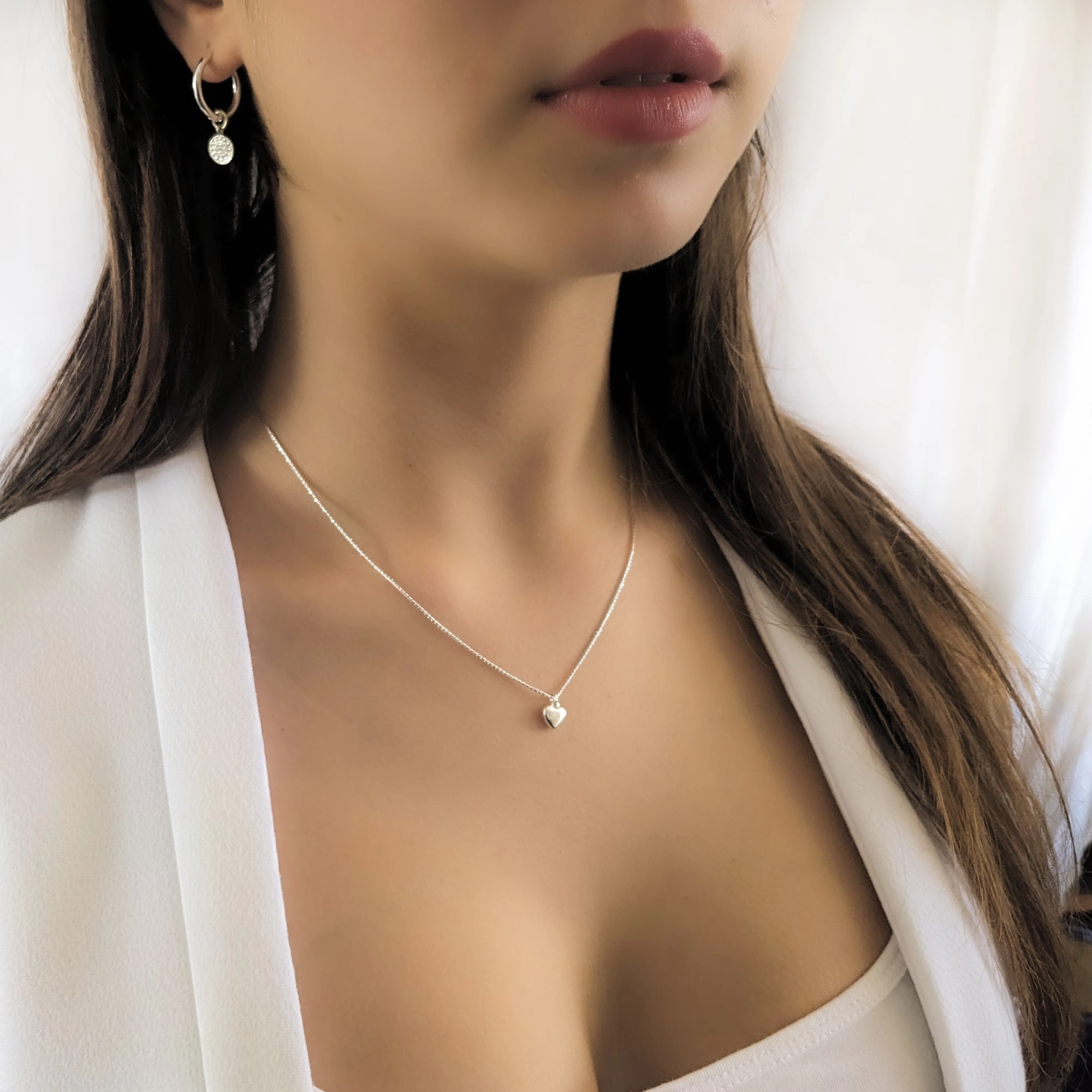 Artisan Item Birthday Present Sterling Silver Heart Necklace