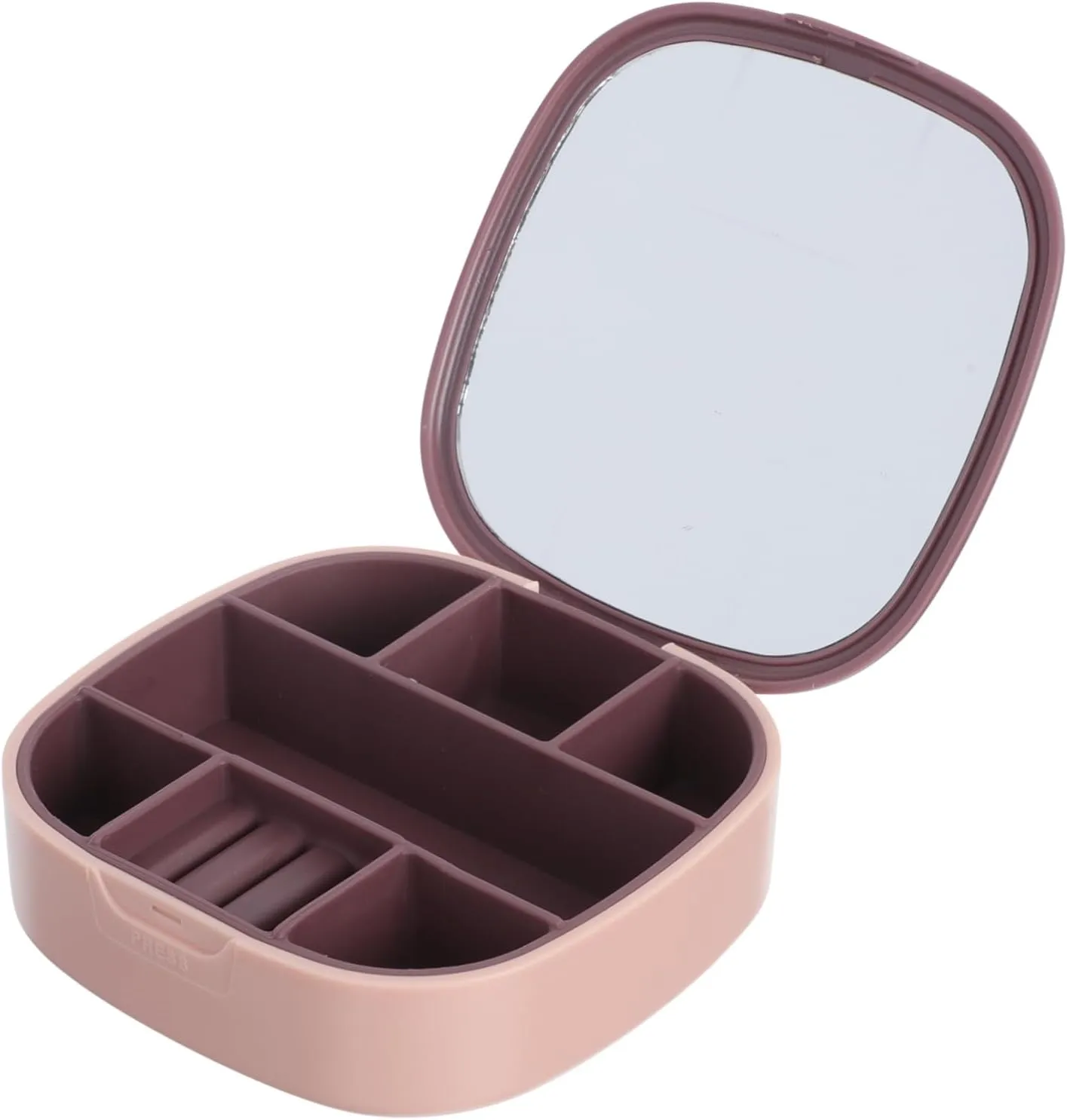 Portable Jewelry Storage Box with Mirror Travel Jewelry Case for Women Organizer for Earrings Necklaces and Rings Travel Accessory