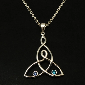 Silver Celtic Mother and Child Knot Necklace Artistic Piece Marvelous Gift