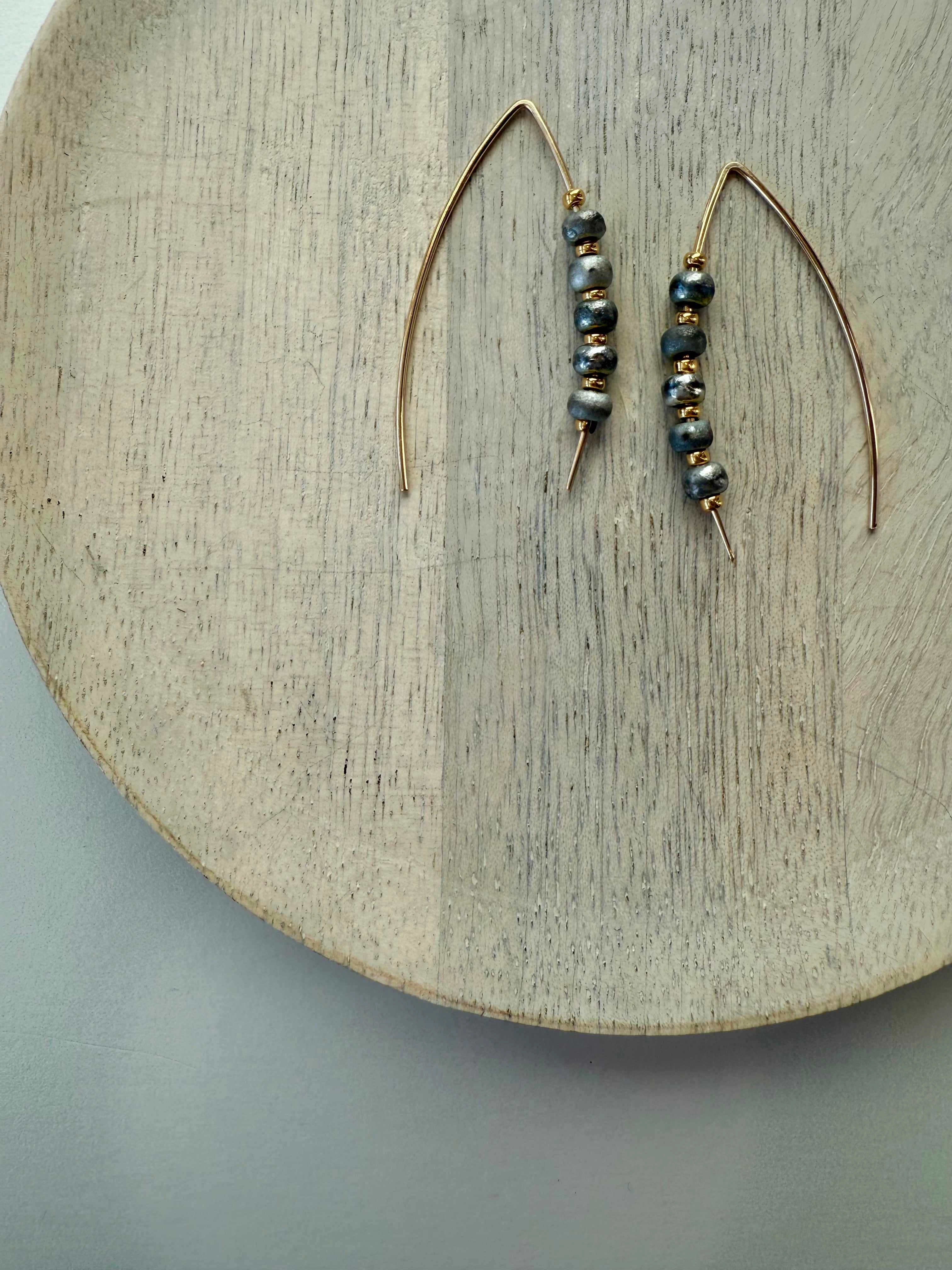 Gold Dust Threader Earrings Shiny Product