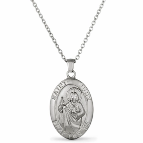 My Bible Stainless Steel Saint Jude Medallion Necklace Artistic Spirit