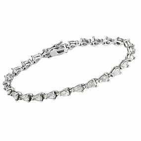 Blackened Steel 415803 - Rhodium Brass Bracelet with AAA Grade CZ  in Clear